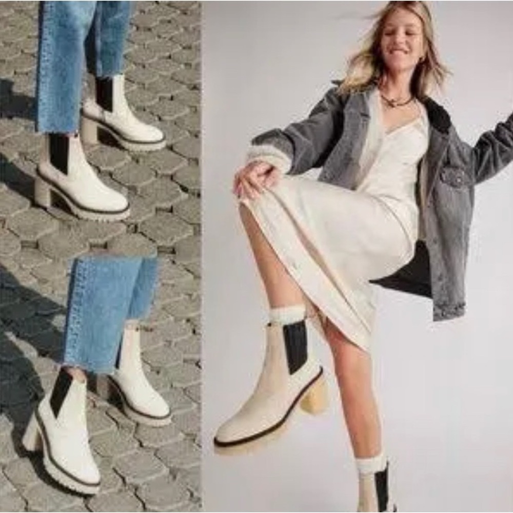 Free People James Chelsea Boot in off White Size 38.5